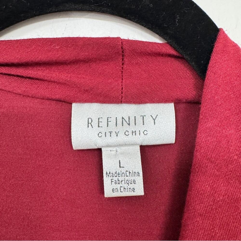 City Chic Refinity Maroon Wrap Front Tunic Blouse… - image 3